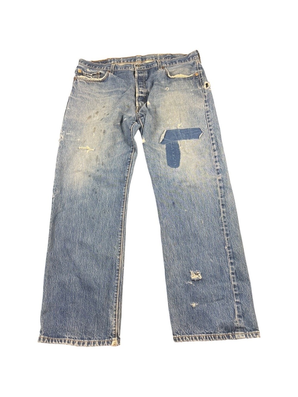 Levi’s 501 Made in USA Distressed Straight Leg Jeans Vintage